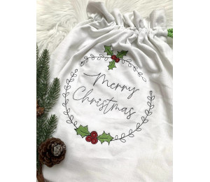 ADVENTSKALENDER 23. Dezember - Stickdatei - Merry Christmas Mistel